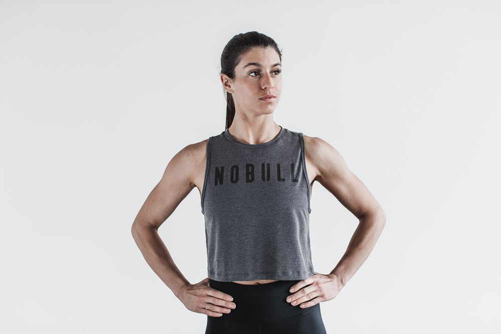 NOBULL Women's Muscle Tank Tops - Charcoal - Ireland (2173ZEDSK)